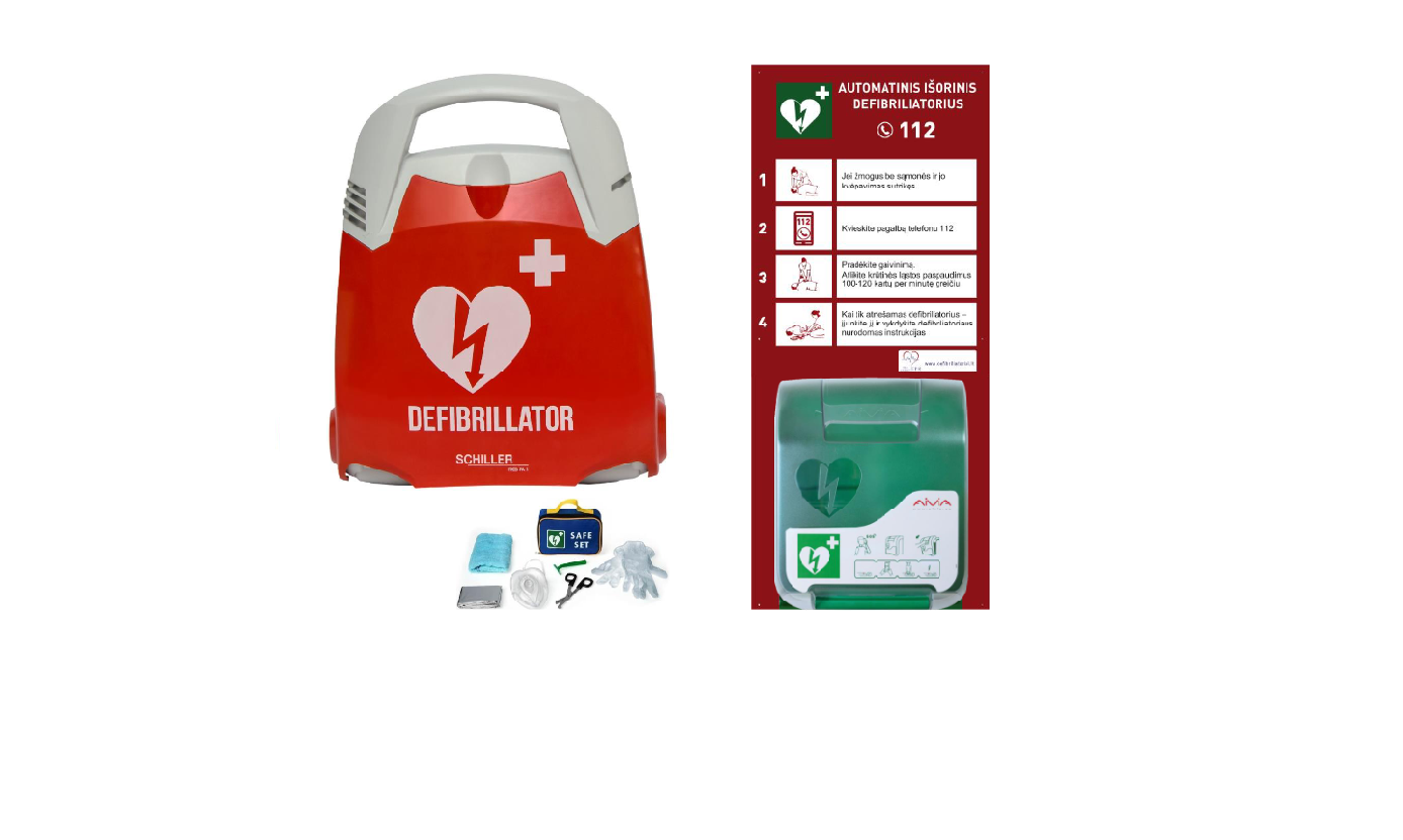 Defibriliatoriaus komplektas SMART (garantija - 10 metų)